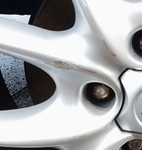 Offside Rear wheel blemish.